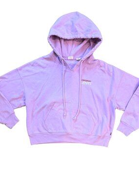 Levi's Pink Cropped Graphic Hoodie Sweatshirt Size Small